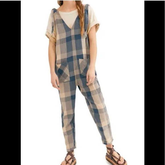Free People Striped Knit Overalls - Picture 1 of 7